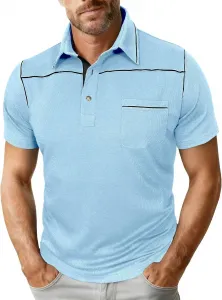 Мужская модная поло с коротким рукавом и отложным воротником