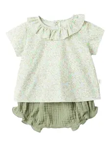 Комбинезон с оборками Teddy & Minou, зеленый