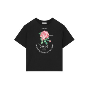 Dolce & Gabbana Kids футболка из джерси с логотипом, черный