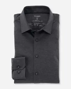 Деловая рубашка OLYMP "№. Six 24/Seven super slim", из удобного трикотажа, антрацит