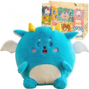 Плюшевая игрушка Dundun Dragon Knock, супер милая и очаровательная кукла 30см/40см/50см высотой Small bubble, синий