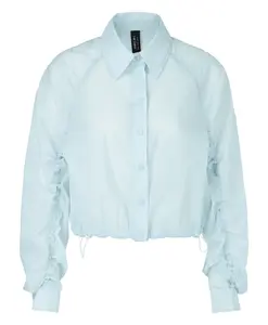 Блузка со сборками на рукавах Marc Cain, синий