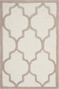 Ковер SAFAVIEH, 77 x 122 см, Cambridge Collection, Ivory & Beige, ручной работы марокканский узор из шерсти, идеально для помещений с высокой проходимостью: прихожая, гостиная, спальня (CAM134P)