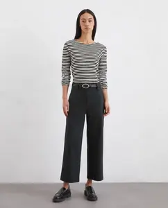 Женские широкие брюки из интерлок-ткании, эластичная смесь органического хлопка MARC  O'POLO, черный