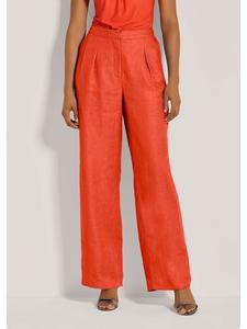 MADELEINE Широкие льняные брюки со складками цвета кроваво-оранжевого