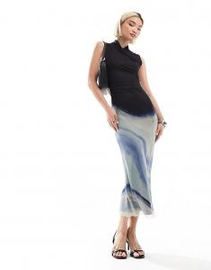 Платье-миди Toni с запахом и воротником-стойкой в цвете «мрамор» French Connection