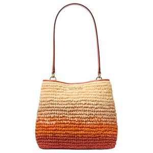 Плетеная сумка Pratt из соломы, женская наплечная сумка среднего размера Red Clay MICHAEL KORS, Set (Bag)