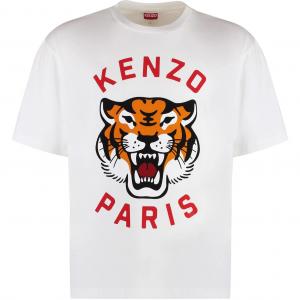 Футболка Lucky Tiger с длинным рукавом KENZO, белая