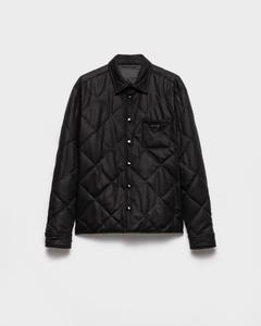 Стеганная рубашка из кашемира Prada, черный