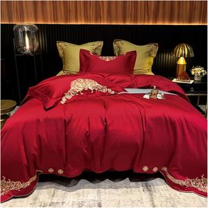 YUSIWOAL Комплект постельного белья из хлопка 1000TC с вышивкой