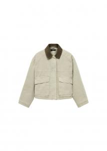 Куртка межсезонная MANGO TEEN, пастельно-зеленый/темно-зеленый