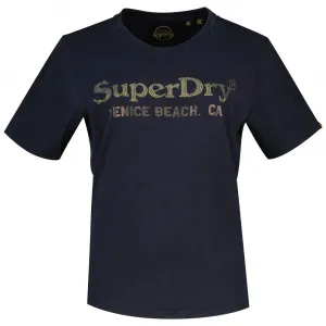Футболка с коротким рукавом Superdry Venue Metallic Relaxed, синий