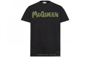 Футболка с принтом граффити Alexander McQueen, черная