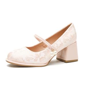 KATHRYN WILSON Туфли Мэри Джейн на массивном каблуке 6 см женские розовые, цвет Pink