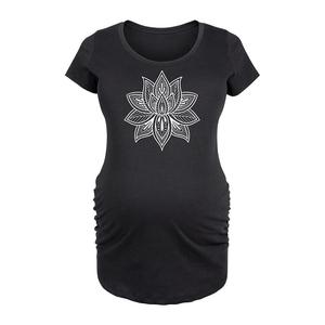 Белая футболка с рисунком Maternity Mandala Lotus, черный