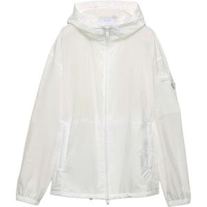 Куртка с капюшоном на молнии Prada, белый
