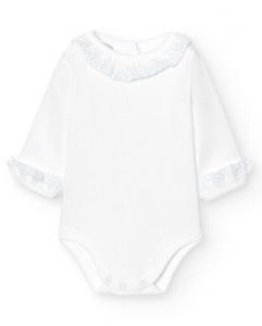 В упаковке 2 детских боди с батистовым воротником и манжетами Babidú, синий