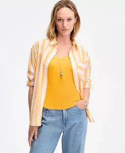 Женская полосатая рубашка с длинным рукавом On 34th, желтый