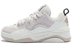 Женские противоскользящие удобные кеды на низком ходу Puffy Shoes цвета слоновая кость/миндаль QIAODAN, орех слоновой кости