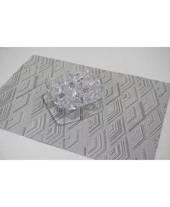 Салфетка для столовых приборов из ромбовидного текстиля, водонепроницаемая, устойчивая к воздействию тепла и пятен, моющаяся, 13x19 дюймов - набор из 6 шт. Dainty Home, silver