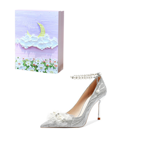 ROBINHOOD Туфли на высоком каблуке Purple Moon Galaxy Box Slim Heel, женские, серебристые