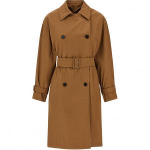 Пальто двубортное с поясом Max Mara Studio Ebrien MaxMara Studio, коричневый