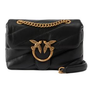 PINKO Пуховая овечья сумка птица Ласточка сумка Кроссбоди сумка Женская черная плечевая сумка