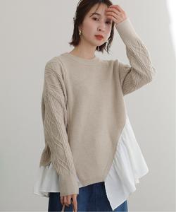 Асимметричный многослойный вязаный топ, элегантный крой, длинные рукава, трикотаж Pourvous, цвет Gray