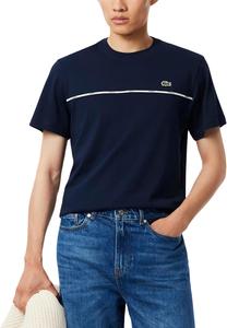 Мужская футболка Lacoste из хлопкового джерси с отделкой, Navy Blue