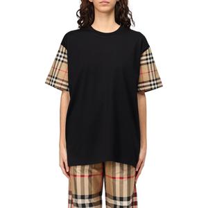 Винтажная клетчатая футболка с круглым вырезом Burberry, черный