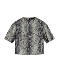 Кожаный топ Renai Allsaints, серый