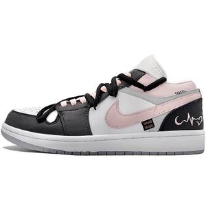 Jordan Баскетбольные кроссовки Air 1 Heart Wave Low Top Vintage унисекс, черные, белые, розовые