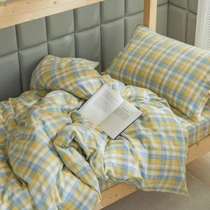 Muji Комплект постельного белья из 3 предметов (простыня 140х210 см, наволочка, подушка), цвет Light yellow, Jianxi Lemon Yellow