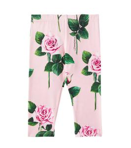 Детские легинсы с цветочным принтом из хлопковой смеси Dolce&Gabbana Kids, Rose C/Stelo F.Rosa