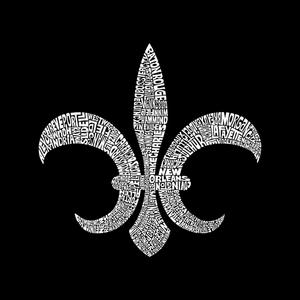 FLEUR DE LIS — ПОПУЛЯРНЫЕ ГОРОДА ЛУИЗИАНЫ — мужская футболка премиум-класса Word Art LA Pop Art, черный