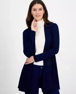 Монтерей длинный кардиган с открытой передней частью Anne Klein, синий