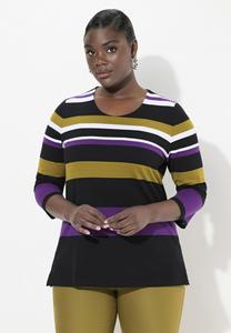 Топ с длинными рукавами STRIPED 3/4 SLEEVE TEE Ulla Popken, красный