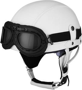 Полушлем кожаный Guenzo, белый