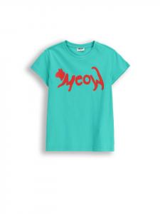 хлопковая футболка с короткими рукавами зеленого цвета MOKIDA