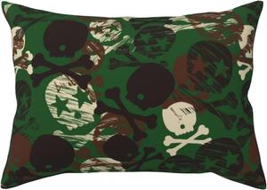 Pevtufa Чехол на подушку с камуфляжным принтом черепа и застежкой конверт Camouflage Skull