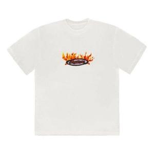Футболка cactus jack flame t-shirt 'cream' Travis Scott, бежевый