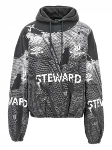 Худи с длинными рукавами и графическим принтом Umbro, серый