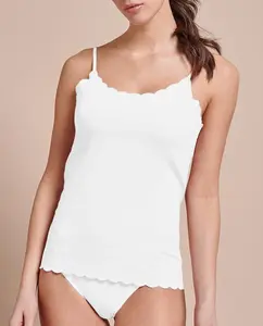 Женская майка с круглым вырезом и волнистым краем Vittoria B. Intimo, белый