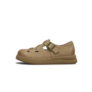 PT'SON Женские повседневные туфли-лодочки — матовая кожа коровы, цвет хаки, цвет Khaki-Matte Cow Leather