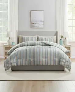 Роскошный мягкий современный комплект постельного белья в полоску, 7 предметов, размер Queen Nestl, белый