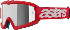 Детские мотокроссовые очки Alpinestars vision blaze с зеркальными линзами, Red/White