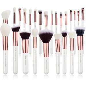 Jessup Brand Профессиональный набор кистей для макияжа Красота Косметическая основа Пудра Румяна для растушевки теней для век Хайлайтер Натуральные синтетические кисти для волос Жемчуг Белое розовое золото