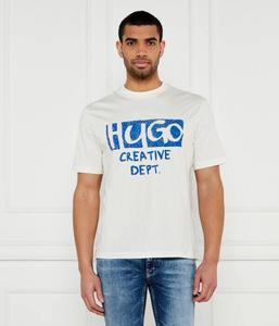 Футболка Hugo Blue Nugocrea Regular Fit, экрю / синий