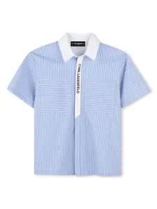 Рубашка с логотипом KARL LAGERFELD KIDS, синий