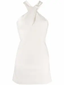Платье мини с вырезом халтер Courrèges, белый
